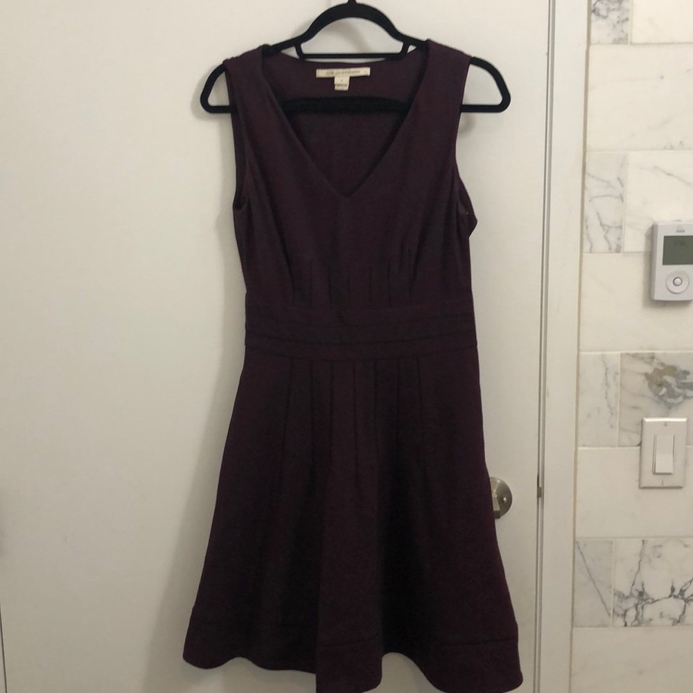 DVF black and maroon fit and flare dress